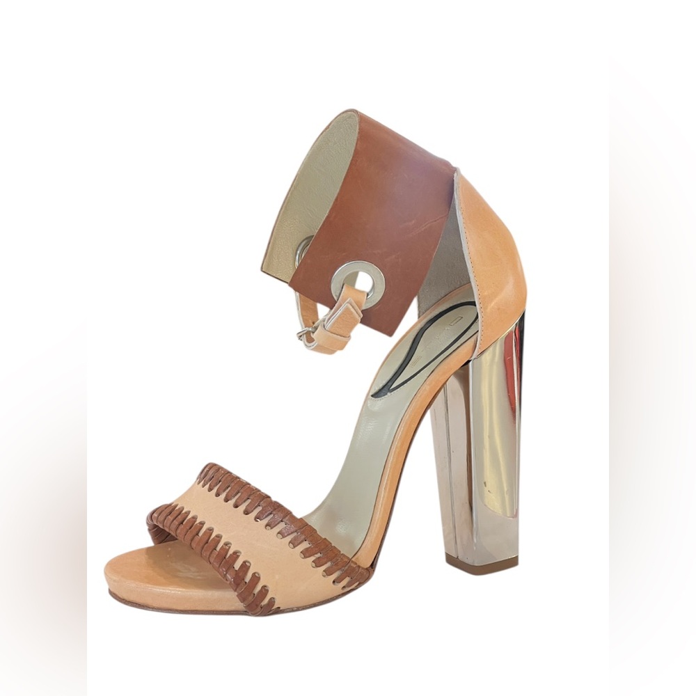 Etro camel and brown color block sandals